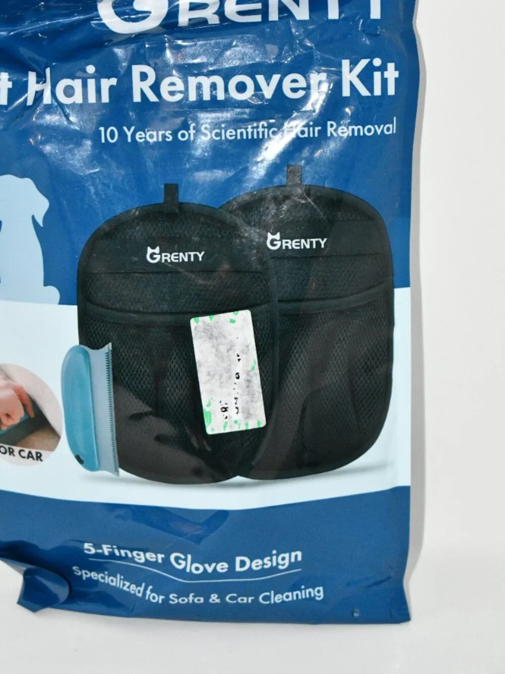 GRENTY Pet Hair Removal Gloves, 2 PCS, Electrostatic Fur Remover, Black, NWT